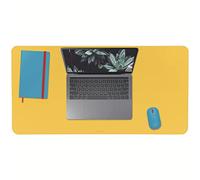 Leitz - Tapis de Bureau Antidérapant, 80 x 40 cm, pour PC / Ordinateurs Portables / Écrans / Clavier / Souris, Gamme Cosy, Jaune, 52680019