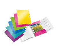 Leitz Trieur A4, Matière PP, Lot de 6, Contient jusqu'à 200 Feuilles, Index Intégré à 6 Onglets, Fermeture Élastique, Couleur Assorties WOW, 46330099