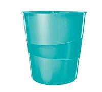 Leitz Wow 52781051 Lot de 6 corbeilles à papier en plastique Bleu glacé 15 l