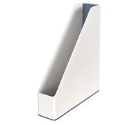 Leitz WOW 53621001 Duo Colour Lot de 4 porte-revues A4 Bicolore Blanc/gris