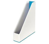 Leitz WOW 53621036 Duo Colour Lot de 4 range-revues Format A4 Bicolore Blanc/Bleu