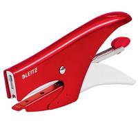 Leitz WOW - Agrafeuse de Bureau, Capacité 15 Feuilles, Design Ergonomique, Lot d'Agrafes N°8 Inclus, Coloris Rouge (55472026)
