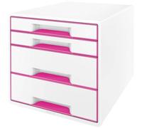 Leitz Module de classement Wow Cube – 4 tiroirs A4+ – Rose