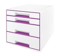 Module de classement 4 tiroirs format A4+ Wow Cube - Violet