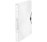 Leitz - Boîte de Classement A4, PP 30 mm, Capacité 250 Feuilles, Fermeture Élastique, Étiquette pour Identification, Blanc WOW, 46290001