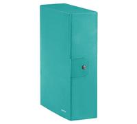 Leitz Boîte de classement WOW – Carton plastifié, fermeture à bouton, 25 x 35 cm, Aqua