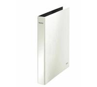 Leitz Classeur à anneaux 42420001 A4 – 4 anneaux, dos 2,5 cm, capacité 250 feuilles – Blanc brillant