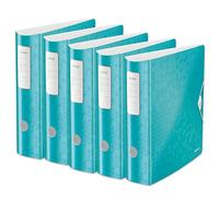 Leitz WOW Classeur A4 82 mm Turquoise, Lot de 5