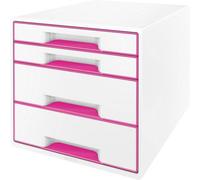 Leitz WOW Cube 5213 5213-20-23 Caisson à tiroirs blanc 4 x DIN A4 Nombre de tiroirs: 4