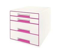Leitz Wow Cube Module De Classement De Bureau Plastique Rose Et Blanc