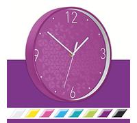 Leitz Horloge murale WOW Ø 30 cm Mouvement à quartz Façade en verre Violet