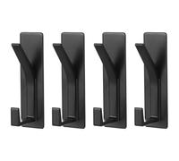 LEKABIN 4 Pcs Crochet Porte Manteau Mural Noir, Patere Porte Manteaux, Patères Patere Murale, Patère Murale pour Maison Salle de Bain Cuisine Chambre Vêtements Serviettes Sacs Clés - Noir