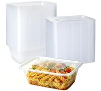 Lekeeu 50 Pièces Boîtes de Conservation Portables pour Repas 1000ML | Réutilisables Boite Hermetique Plastique Boîtes à Repas avec Couvercles Meal Prep pour Micro-ondes et Congélateur