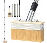 Lekeeu Pinceau Plat avec Long Manche 150cm Pinceau 15cm Brosse en Bois avec Poils Épais Pinceau de Peinture pour Terrasse Pinceau pour Clôtures de 7,6 cm pour Peinture sur Murs