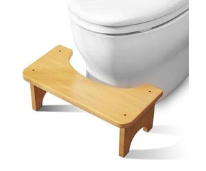 LEKEFETO Tabouret WC en bambou pour adulte, repose-pieds antidérapant, repose-pieds en bois, ergonomique pour salle de bain, cuisine, salon - Naturel