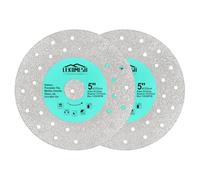 LEKOMESH Lot de 2 Disques Diamant 125mm | Lame de Scie Carrelage Extra-Fine 1,6mm | Coupe Nette Sans Éclats pour Grès Cérame, Marbre, Granit et Verre | Pour Meuleuse d'Angle
