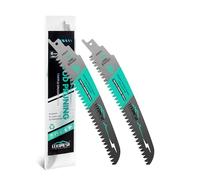 LEKOMESH Lot de 2 lames de scie sabre avec dents japonaises 180 mm - Bord arqué - Pour bois 180 mm - 6 TPI - Pour tailler les arbres, couper le bois