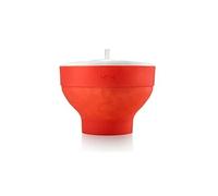 Lékué 0200226r10m017 bol de préparation pop corn rouge silicone/platine