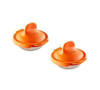 Lékué 3402900n07u009 Lot De 2 Ustensiles Pour Cuisson D'uf Poché Acier Inoxydable/Silicone Orange 9,3 X 11 X 7,5 Cm