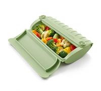 Lékué Coffret vapeur silicone platine vert, 1-2 personnes, 650 ml