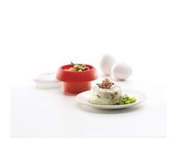 Lékué - Cuisson Vapeur - Cuit Oeuf Ovo - Cylindrique - Rouge