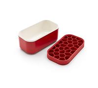 Lékué Ice Box, Boîtier pour cubes de glace, Rouge, 11.6 x 12.5 x 22.5 cm