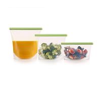 Lékué Kit 3 Sacs en Silicone Mini/Moyen/XL Vert
