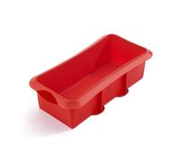 Lékué Moule à Cake 28 cm, Silicone Platine, Rouge