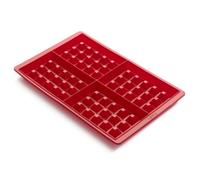 Lékué - Moule à Gaufres - 2 Plaques - Silicone Platine rouge