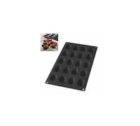 Lékué Moule pâtisserie Mini Madeleines 20 cavités, silicone platine noir