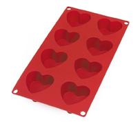 Moule à dessert HEART, rouge, silicone, Lékué