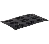 Lékué Moule pâtisserie Madeleines 9 cavités, silicone platine noir
