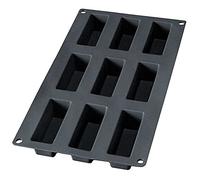 Lékué Moule pâtisserie Mini Cake 9 cavités, silicone platine noir