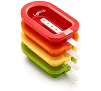 Lékué - Moule à glace empilable Classique 16,5 cm - Pack 4 pièces - Rouge/Jaune