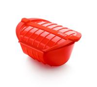 Lékué Plateau cuiseur vapeur profond micro-ondes Lékué 3-4 portions Rouge
