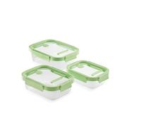 Boîte de conservation pour aliments, set de 3 pc, rectangulaire, verre, Lékué