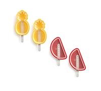Lékué Set 4 Moule à Glace Fruits Tropicaux Silicone Multicolore, 95 ml