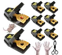 LeKuni Tapetteà Souris, Piège à Rat Efficace Rapide, Piège Souris en Plastique réutilisables, Tiege a Rat utilisables à l'intérieur et à l'extérieur, Mouse Trap Lot de 9(2L+6S+1Clip)