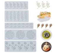 LELE LIFE Lot de 5 moules en silicone 3D en forme de tulipe pour gâteau, cupcakes, argile polymère, bonbons, sucre