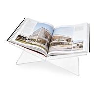 LELE LIFE Support de livre en acrylique transparent pour lecture de livre de cuisine, magazine, recette, bible sur comptoir de cuisine ou bureau, transparent