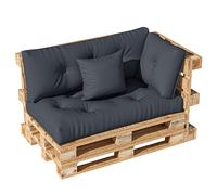 LELEFIDO Coussin Palette 4 Pièces - Assise 120×60, Dossier 120×40, Coussin d’Angle 40×40, Déco Coussin40×40 - Coussins Palette Confortables pour Salon de Jardin et Mobilier Euro-Palette