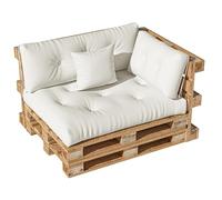 LELEFIDO Coussin Palette 4 Pièces - Assise 120×80, Dossier 120×40, Coussin d’Angle 60×40, Déco Coussin40×40 - Coussins Palette Confortables pour Salon de Jardin et Mobilier Euro-Palette