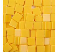 Leliafleury Lot de 100 carreaux de mosaïque carrés en résine pour loisirs créatifs, décoration d'intérieur Jaune 1 x 1 cm