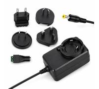 Leloco Bloc d'alimentation universel 12 V 3 A 100-240 V vers 12 V CC - Bloc d'alimentation avec prises EU/US/UK/AU, fiche CC 5,5 x 2,1 mm, adaptateur secteur 36 W pour routeur, LED, appareil photo