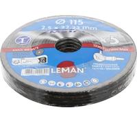 Leman 113049.05 Lot de 5 Disques de tronçonnage pour métal MD 115 x 2,5 x 22,23 mm