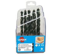 LEMAN Coffret de 15 mèches HSS hélicoïdales pour bois 3–10 mm (201.500.15)