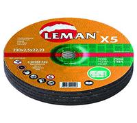 Leman 233149.05 Lot de 5 Disques de tronçonnage 230 x 2,5 x 22,23 mm