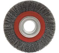 Brosse circulaire fil acier ondulé pour touret 0.30 mm D. 125 mm Al. 16 mm Ep. 20 mm pour métal - Décapage dur - LEMAN - 410.150