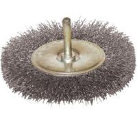 Leman - Brosse circulaire sur tige fil acier ondulé décapage dur bois/métal D. 100 mm - Q. 6 mm - Ep. 9 mm - fil 0,30 -