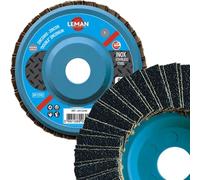 Leman - Lot de 10 disques à doubles lamelles zirconium plats pour Inox - D. 125 x Al. 22,23 mm Gr. 40-2412540 - Leman